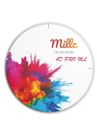 Заготовка циркониевая, Millz, 4D PRO ML A1, 98/10 мм