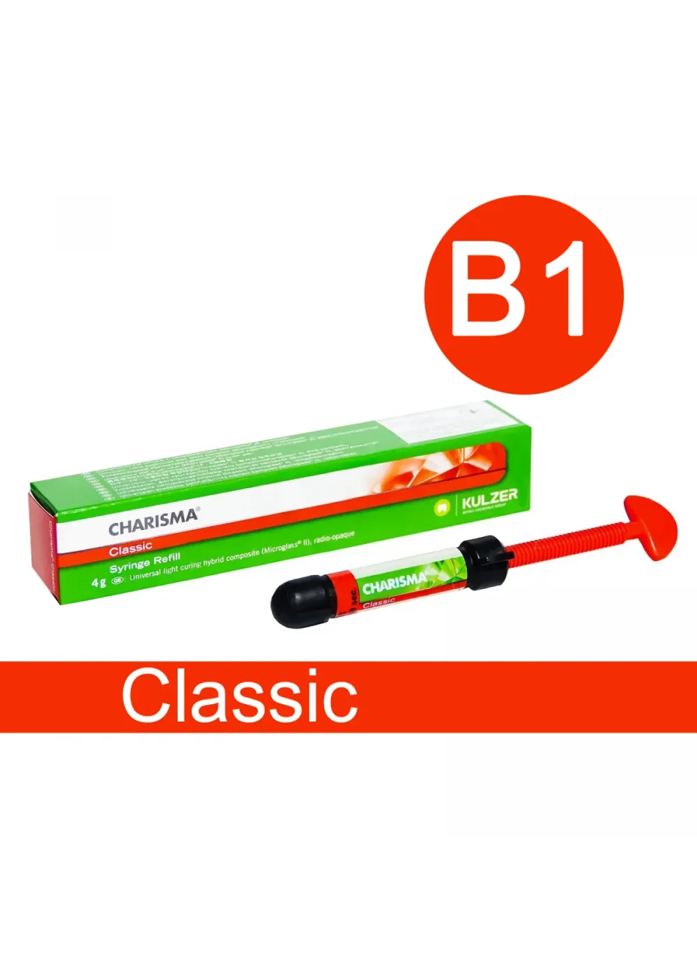 Композит светоотверждаемый микрогибридный, Heraeus Kulzer, Charisma Classic, B1, шприц, 4 г