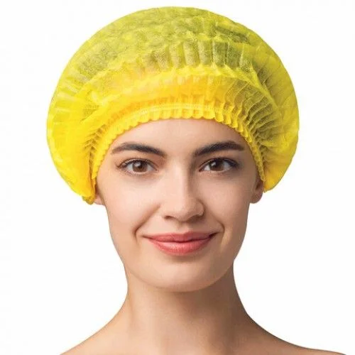 Шапочки Шарлотта на резинке ЖЕЛТЫЕ 125шт.