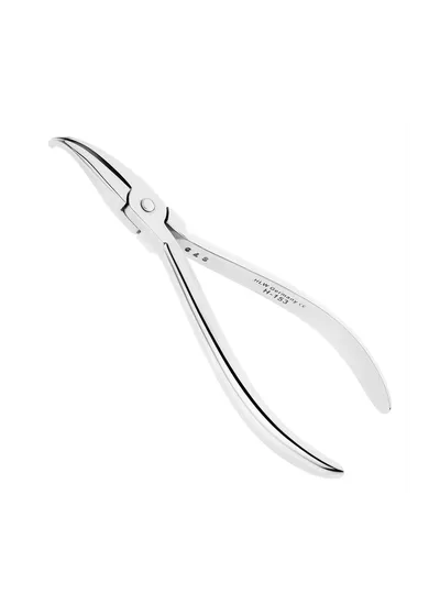 HLW H-153 - щипцы Хау с укороченными щечками, изогнутые, 13 см, 0,56 х 0,7 мм