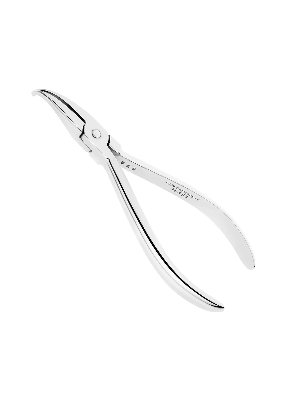 HLW H-153 - щипцы Хау с укороченными щечками, изогнутые, 13 см, 0,56 х 0,7 мм