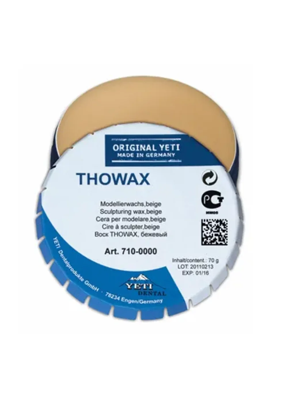 Воск моделировочный, Yeti, THOWAX бежевый, 70г