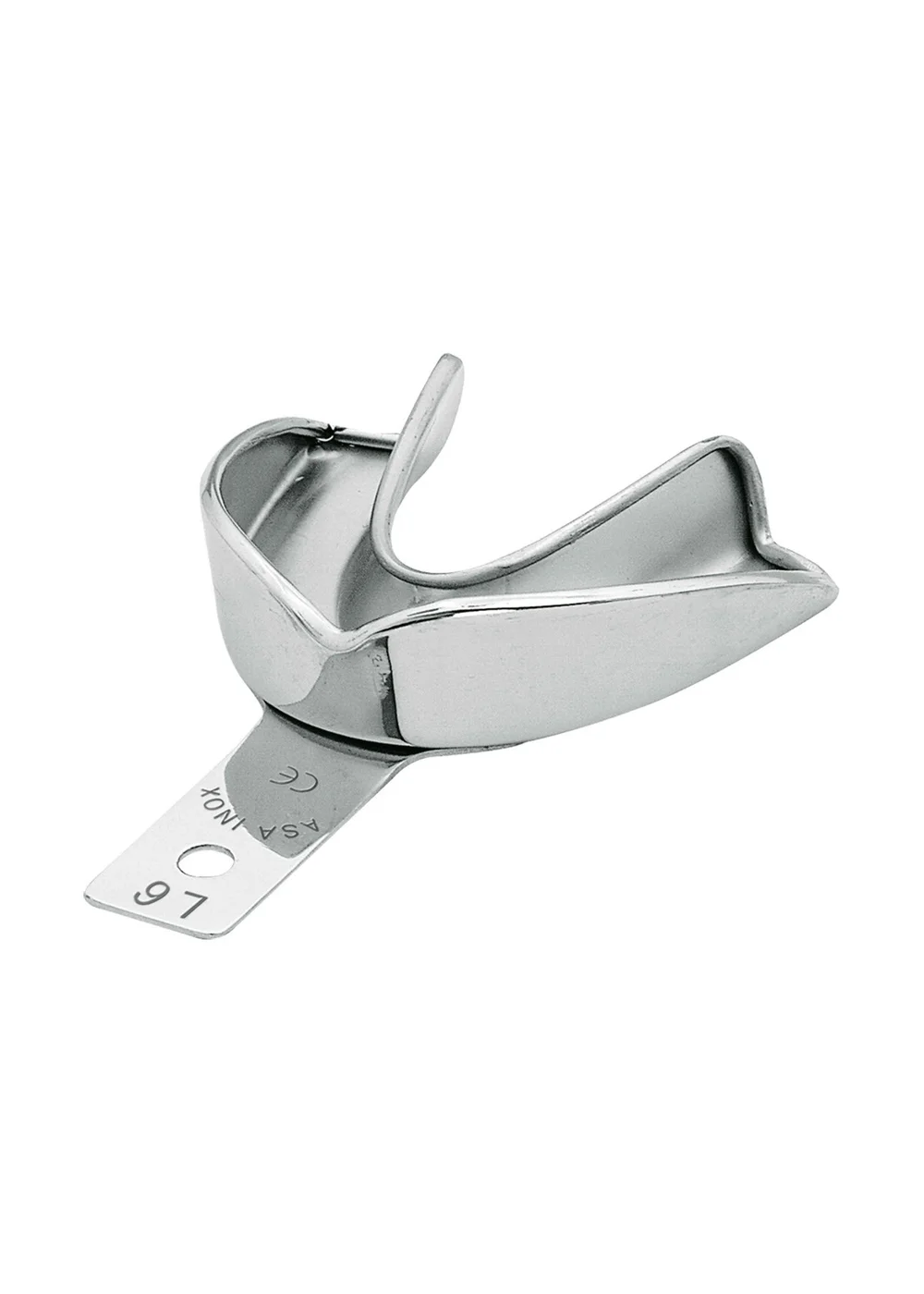 Asa Dental 2807S-L6 - ложка слепочная нижняя очень большая (XL) без перфорации с бортиками