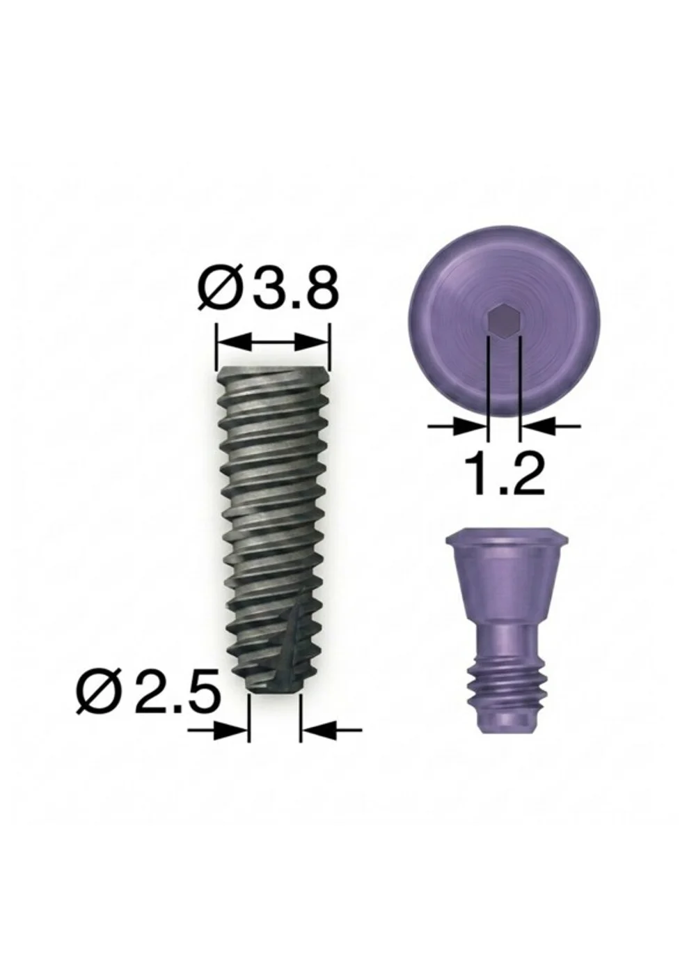 Имплантат, OSSTEM, TS III SA Mini, D=3.5 мм, L=15.0 мм, без адаптера и винт-заглушки