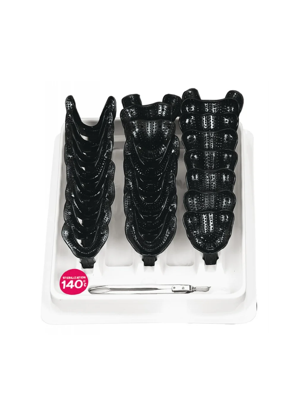 Asa Dental S2851-24 - набор слепочных ложек, с перфорацией, без бортиков, 24 шт