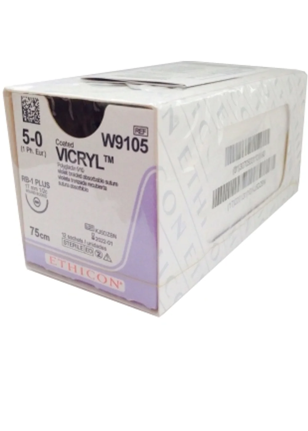 Шовный материал Johnson&Johnson Vicryl 5-0 450 см обратно-режущая игла