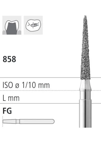 Бор алмазный FG 858/011, желтый, 6 шт.