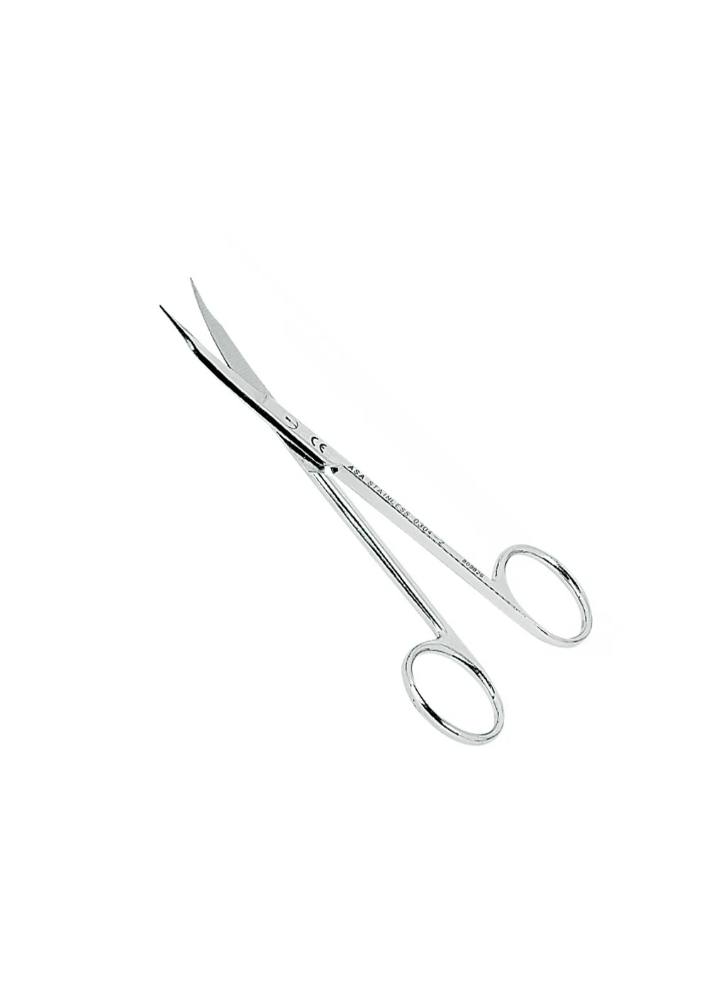 Asa Dental 0304-2 - ножницы для десны изогнутые, зубчики на одном лезвии, узкие лезвия 13 см