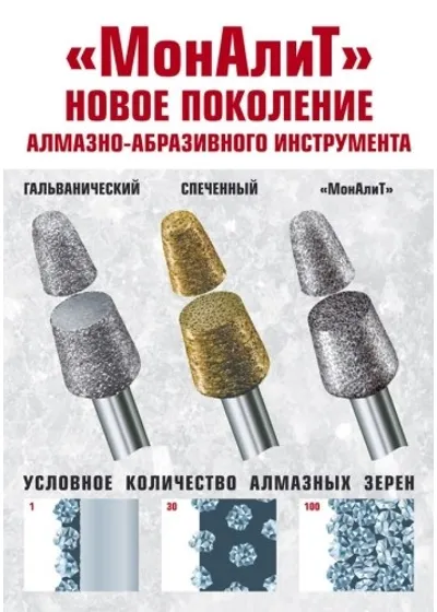 Бор алмазный 001.020 удлиненный шар FG d=020L (зеленый), 1шт, МонАлиТ