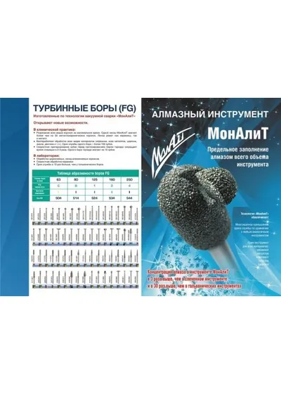 Бор алмазный 001.020 удлиненный шар FG d=020L (зеленый), 1шт, МонАлиТ