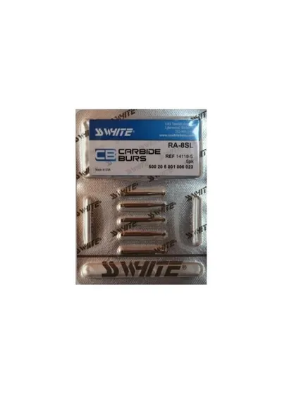 Боры SSWhite RA 8SL (d023, 5шт.) твердосплавные шаровидные хирургической длины угловые