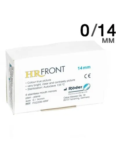 Зеркала HR FRONT, размер 0/14мм, плоское, (упаковка 12шт.), Röder (Германия)