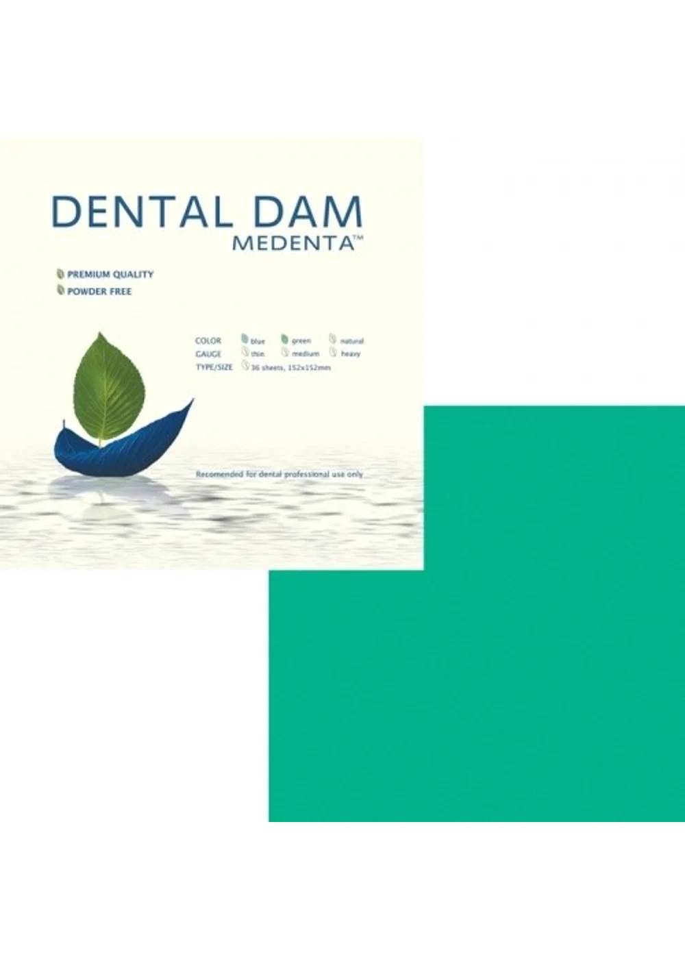 Раббер дам, Medenta, 36 листов, зеленый, тонкая ��олщин