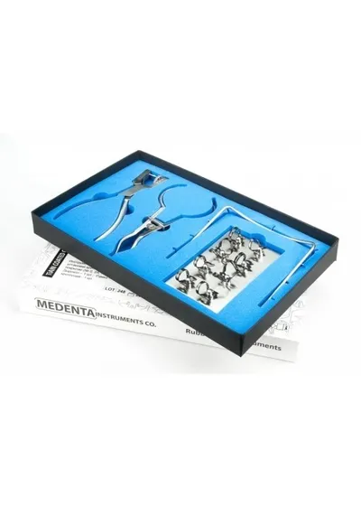 "Раббердам - набор 129-SET-TN ЧЕРНЫЙ (8 крепл.+4 инструмента),Раббер Дам Set"" Medenta Instruments Co"