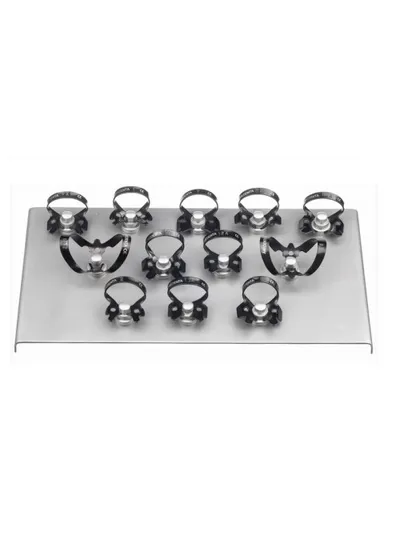 Раббердам-набор 129-S12-TN ЧЕРНЫЙ (12 креп.на подставке), Medenta Instruments Co