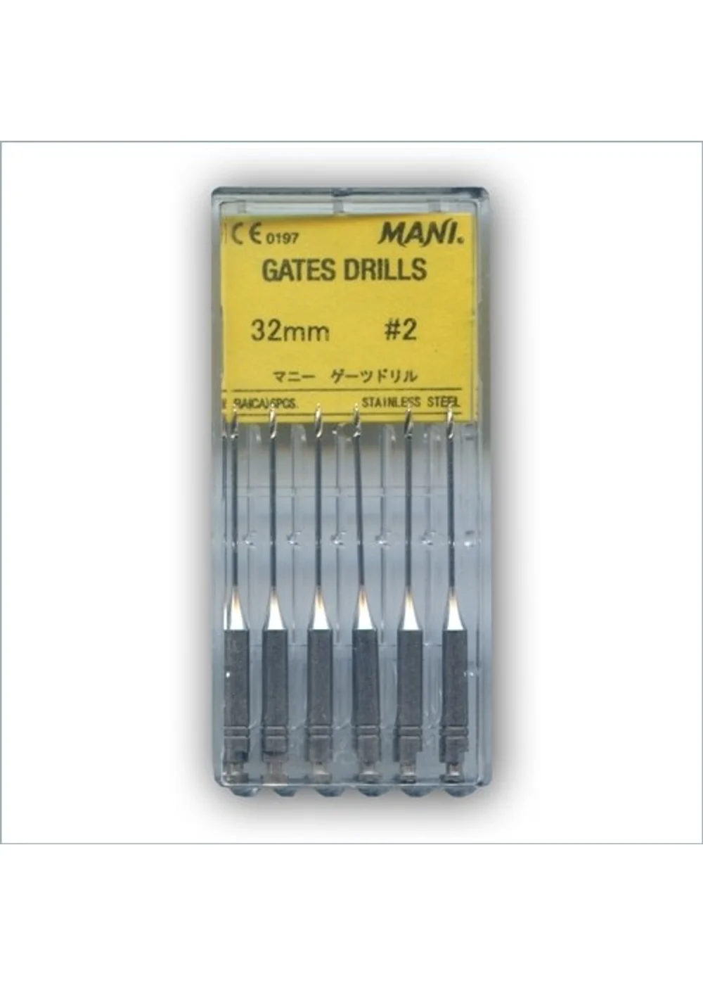 Gates drills №2 32 мм (6шт.), MANI - развертка для вскрытия устья каналов