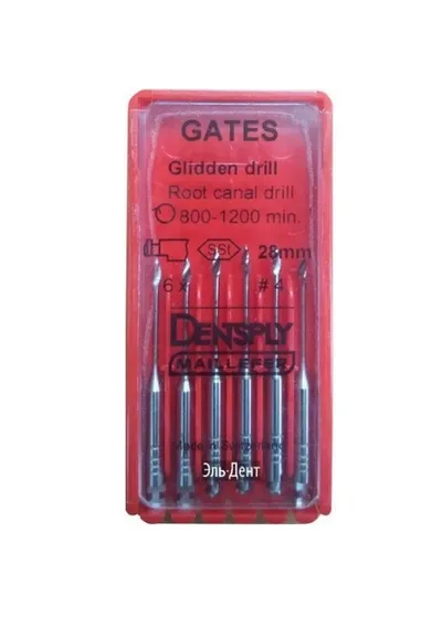 Gates drills №4 28мм (6шт.) - развертка для вскрытия устья каналов, Maillefer