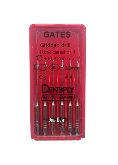 Gates drills №4 32мм (6шт.) - развертка для вскрытия устья каналов, Maillefer