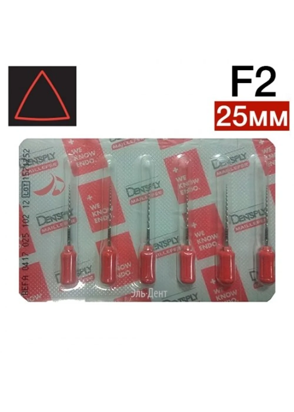 ProTaper ручной F2 (25мм) (6 шт.) крас.