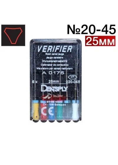 Верифер, Dentsply, ISO 020-45, 25мм, 6шт