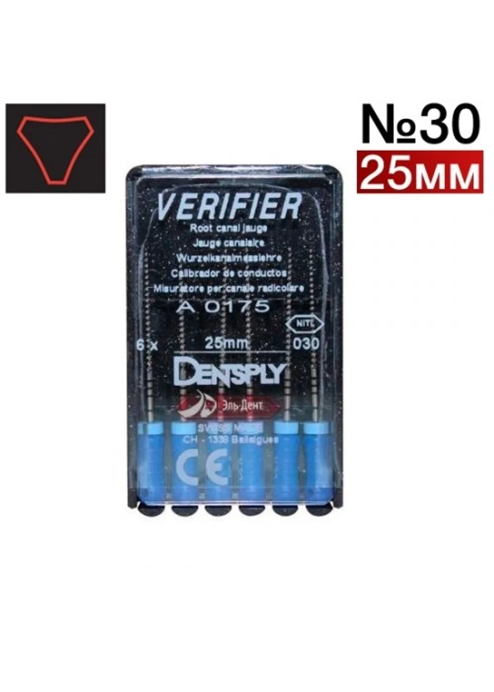 Верифер, Dentsply, ISO 030, 25мм, 6шт