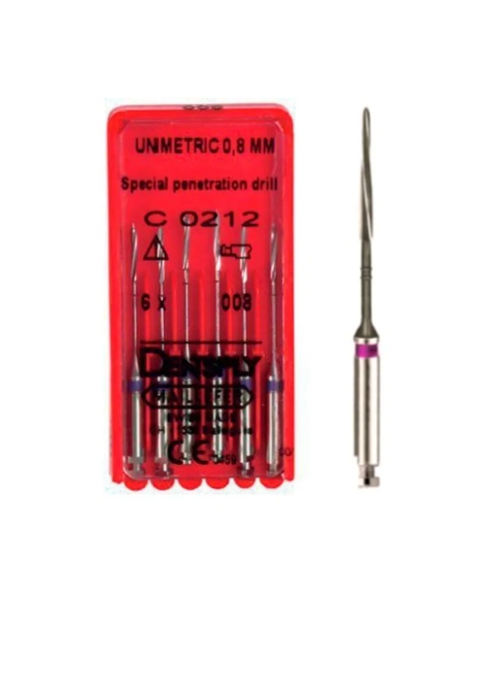 Penetration drill №008 (6 шт.), 1 полоса, фиолетовый, Maillefer