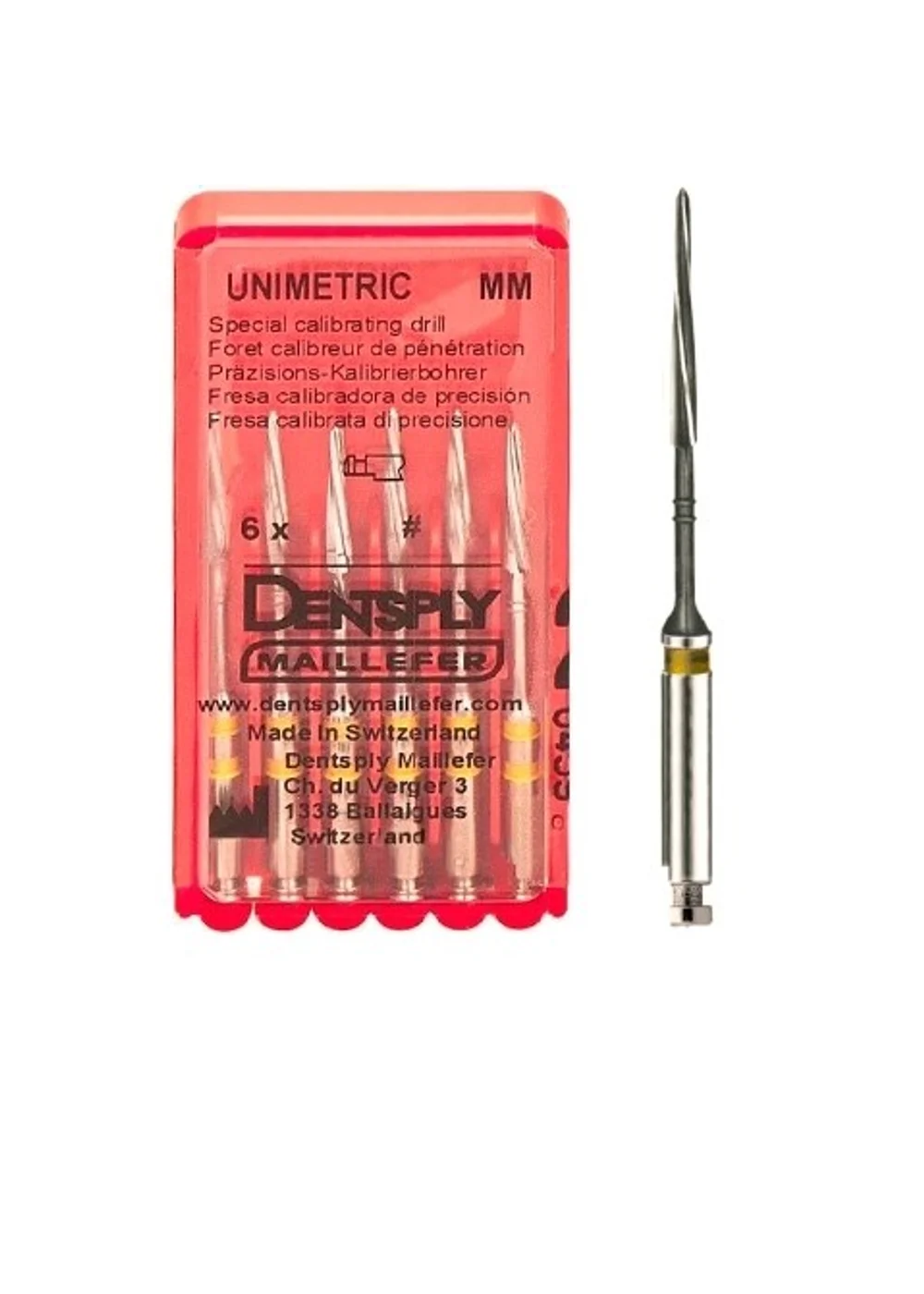 Penetration drill №208 (6 шт.), 1 полоса, желтый, Maillefer