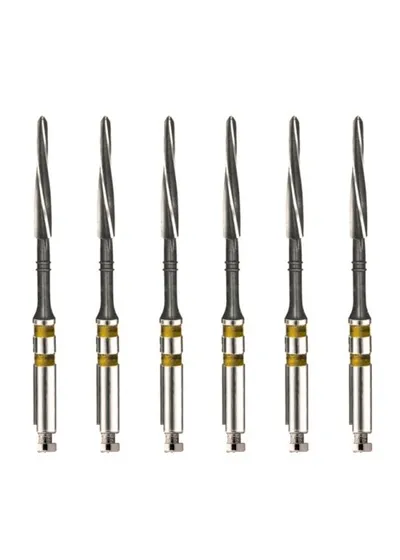 Unimetric калибровочный дриль №208 (6шт.) 2 полосы, желтый, Maillefer
