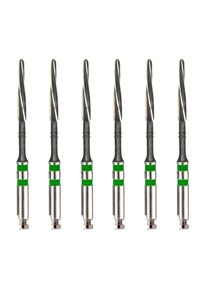 Unimetric калибровочный дриль №210 (6шт.) 2 полосы, зеленый, Maillefer