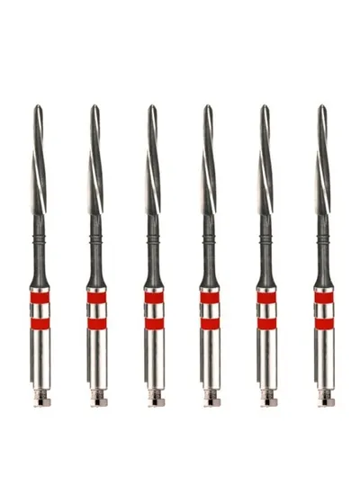 Unimetric калибровочный дриль №308 (6шт.) 2 полосы, красный, Maillefer