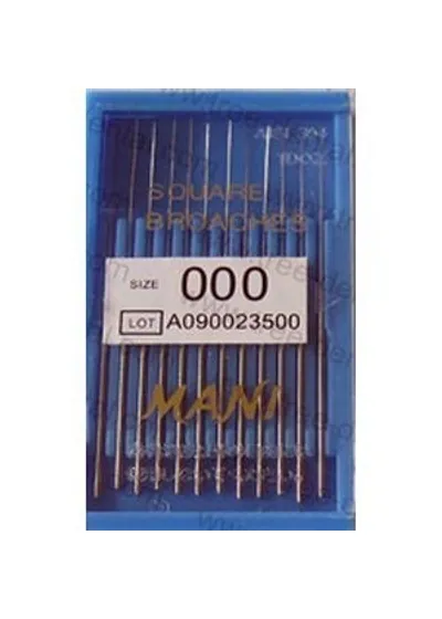 Smooth Broaches (Mani), size 0, 52 мм (12 шт.) - корневые иглы с атравматическим концом ручные