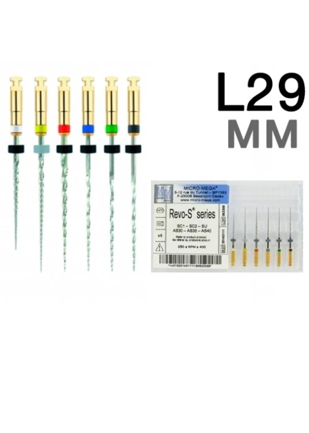Набор файлов, Micro-Mega, REVO-S Assortiment L29 мм, 6 шт