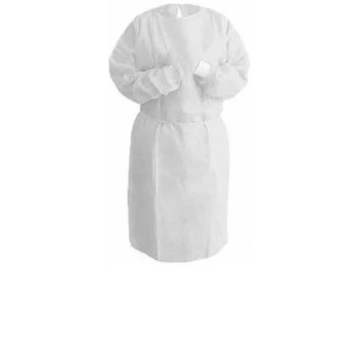 Халат нестерильный, хирургический Лайт тип-2 р.56-58, спанбонд пл.42 г/м2, рукав на манжете, белый (10шт.) НОВИСЕТ