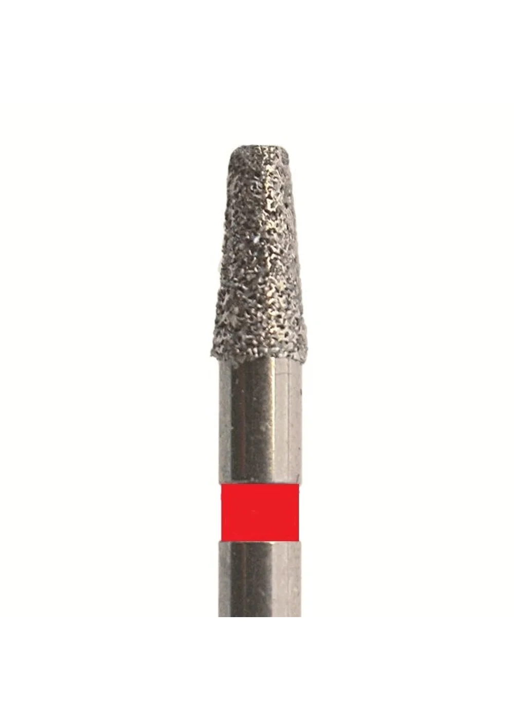 Бор алмазный 845R 025 FG, красный, 5 шт. Форма: конус с закругленным концом