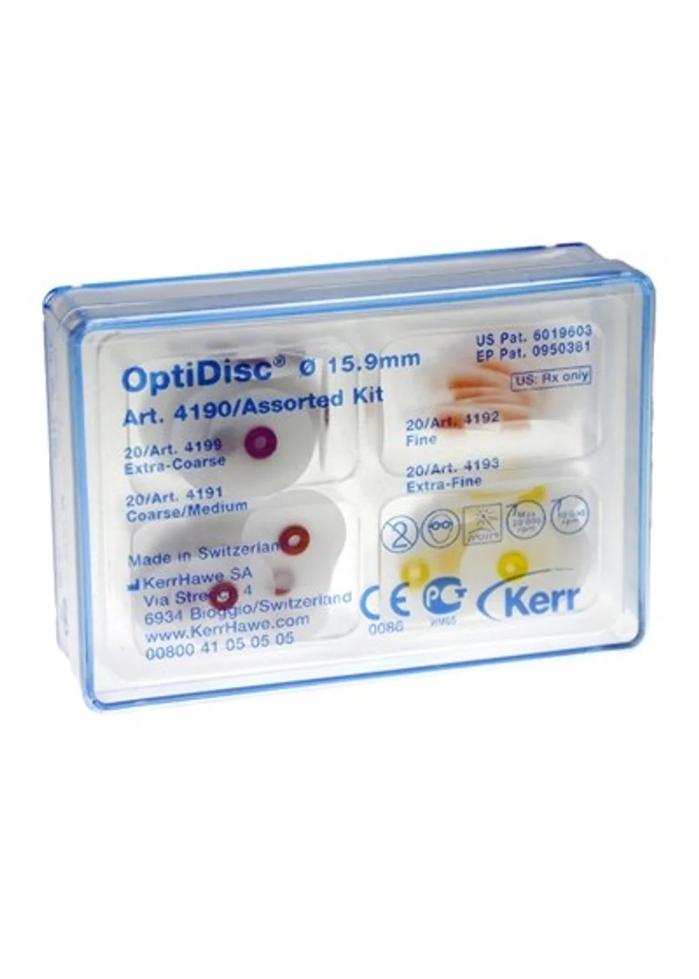 Диски OptiDisc™ Assorted Kit, 80 шт, 15,9 мм по 20 шт. очень грубых, грубых, тонких и ультратонких дисков