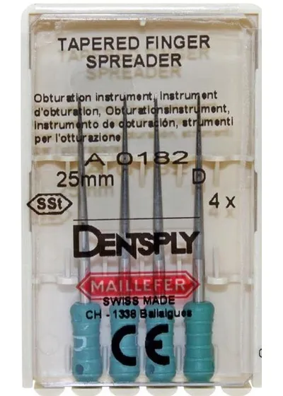 Finger spreader, Dentsply, NiTi D L25, 4 шт, NiTi-сплав, зеленый