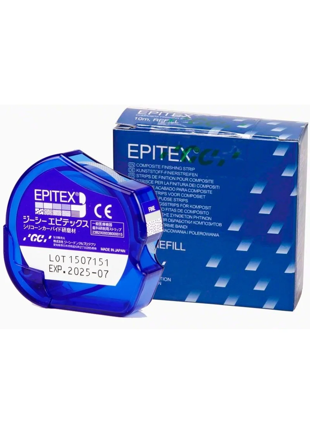 Epitex refil XFine - полимерные штрипсы для финирования и полирования,сверхмелкозернистые, картридж с лентой 10 м, цвет розовый