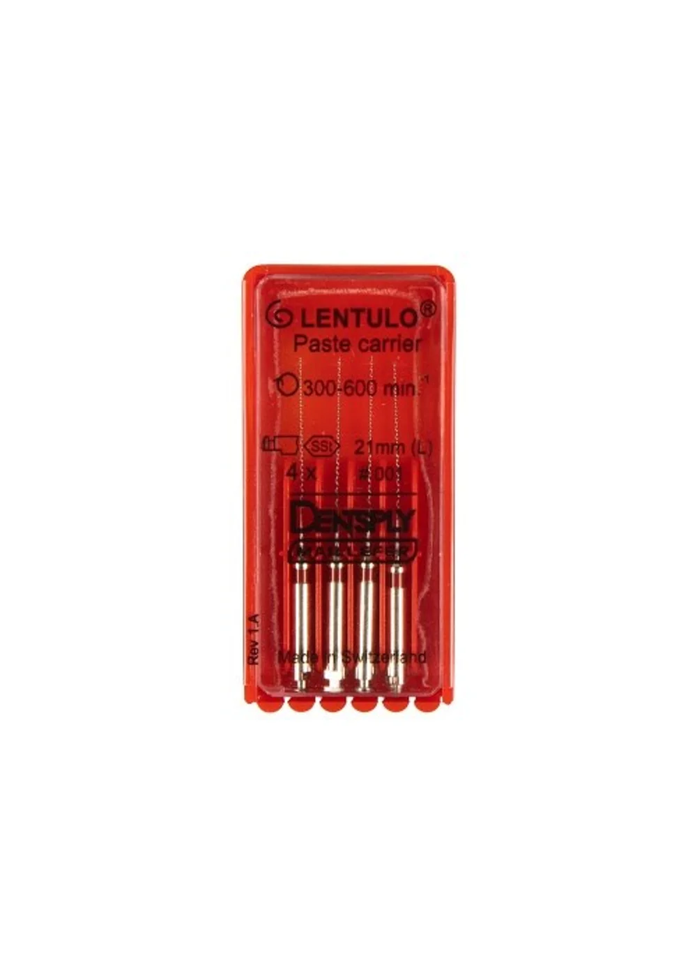 Каналонаполнитель, Dentsply, Lentulo N1 L21 ISO 30-35 d=0.7мм красный 4шт