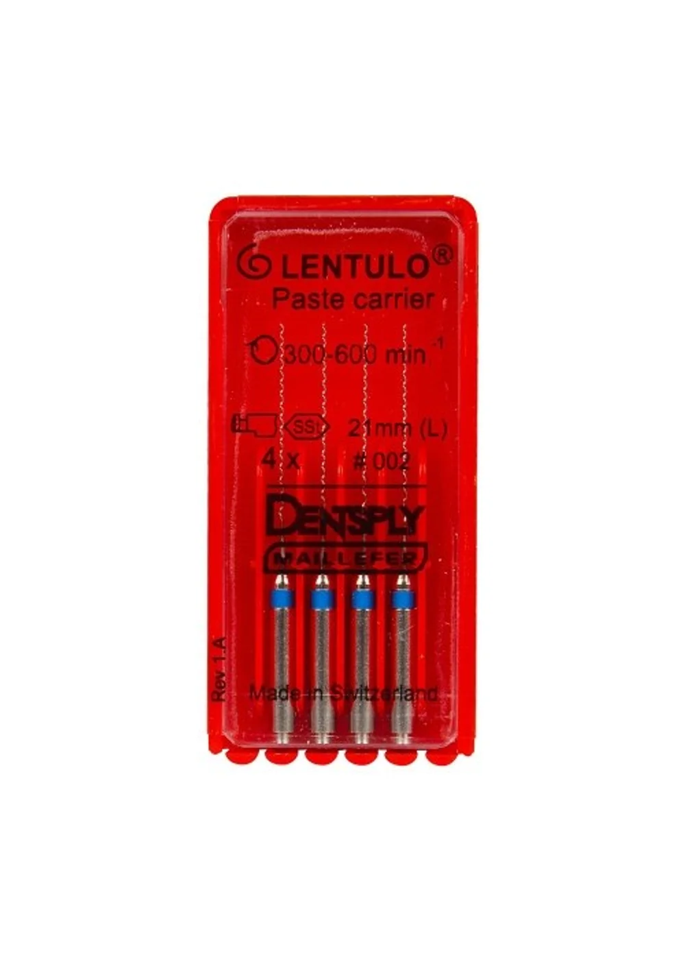 Каналонаполнитель, Dentsply, Lentulo N2 L21 ISO 40-45 d=0.8мм синий 4шт