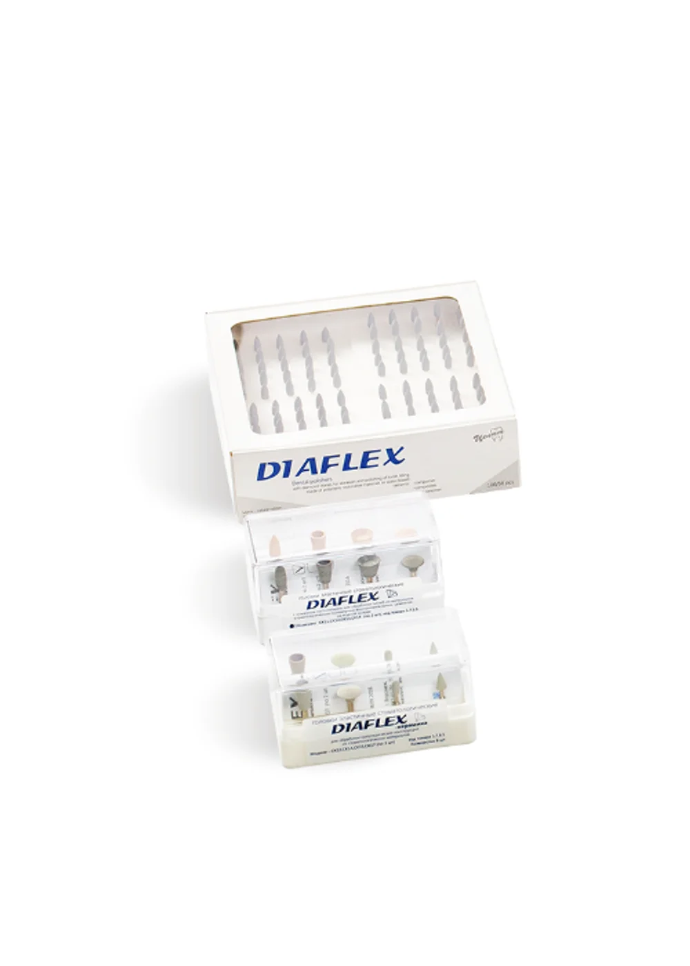 Головки эластичные Diaflex модели СК11, СК12, СК13, СК14 (8 шт.) с алмазным наполнением (Целит)