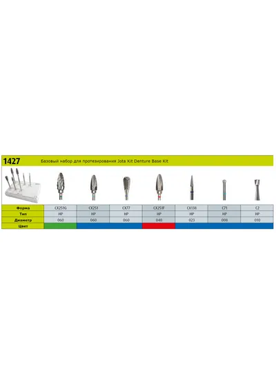 Набор, JOTA, Kit Denture Base, 7 инструментов, для протезирования