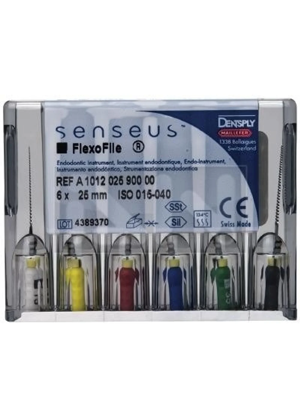 H.File № 010 31 мм Senseus, 6 шт. - ручной супергибкий расширитель корневого канала c силиконовой ручкой, в стерильном блистере.