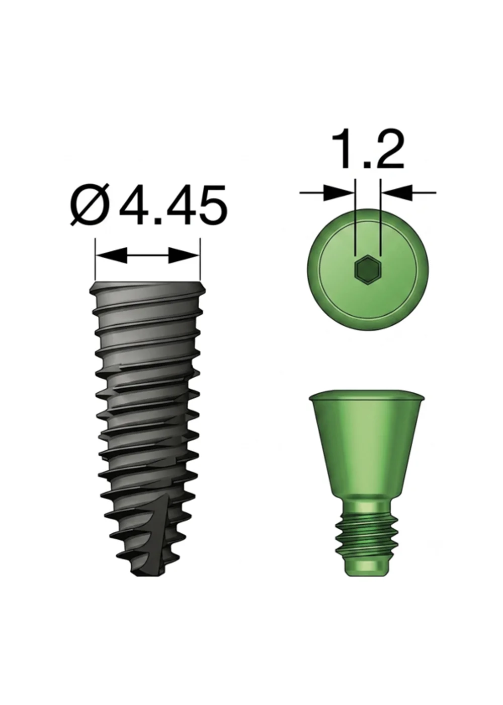 Имплантат, Osstem, TS IV SA, D=4.0 мм, L=11.5 мм, шаг резьбы 0.8
