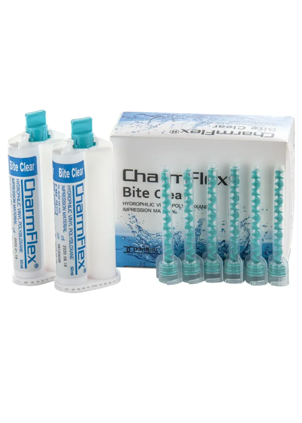 Слепочная масса, DentKist, CharmFlex Bite Clear, 2 картриджа x50мл+6 насадок