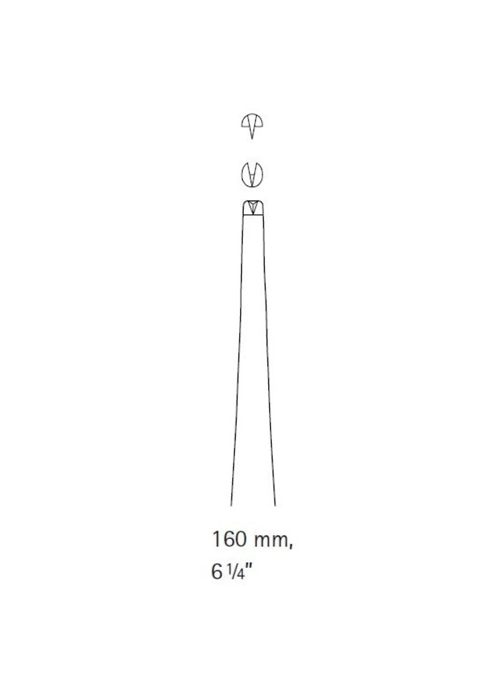Пинцет хирургический, стандартный, зубчики 1х2, 160 мм, арт: BD559R