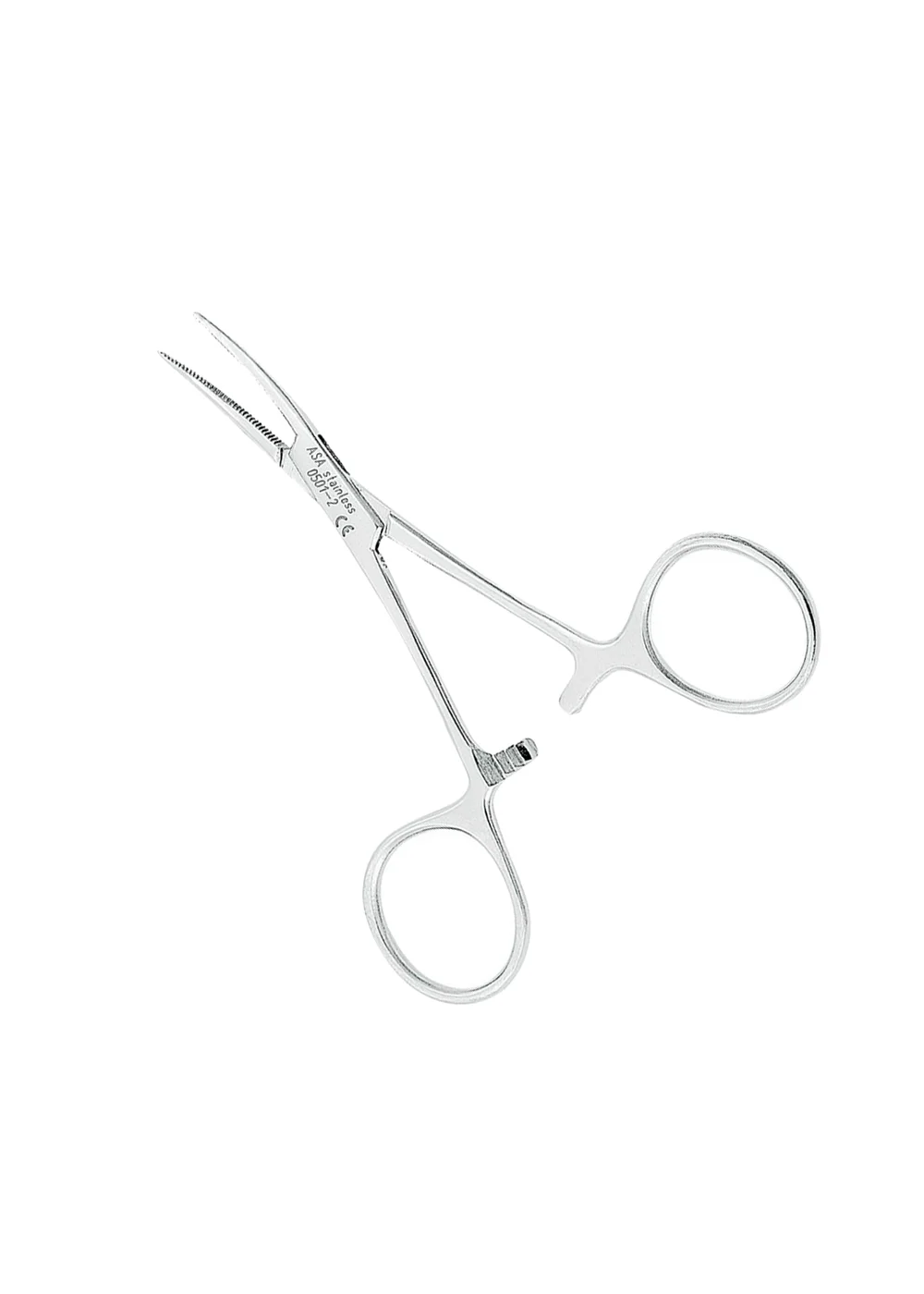 Asa Dental 0501-2 - зажим "Москит" малый, изогнутый, 10 см