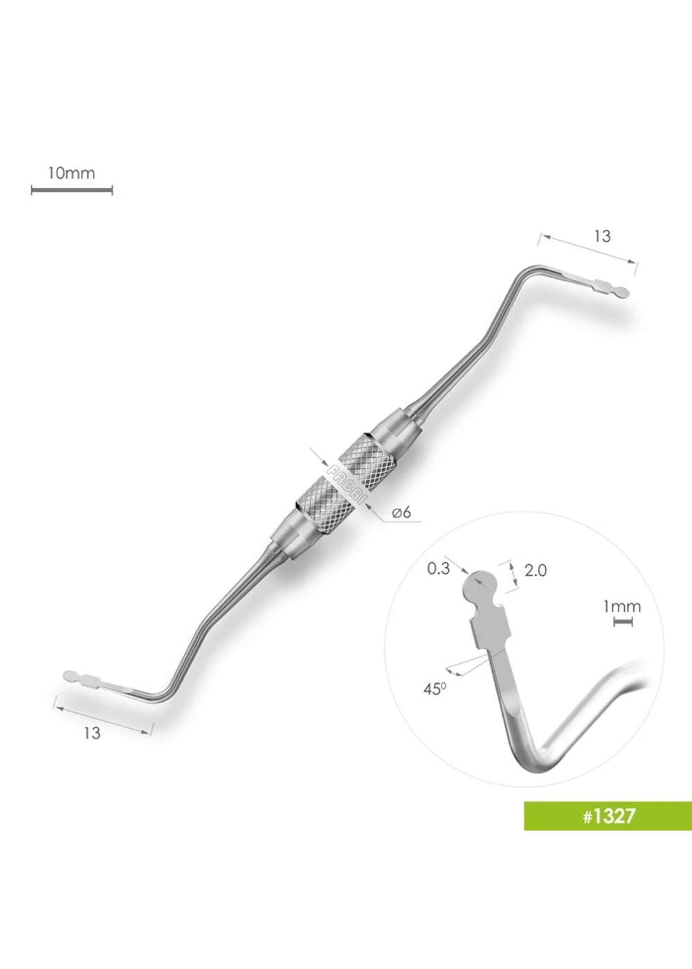 1327 Укладчик ретракционной нити (Пакер) Ø2mm c мерной прорезью. Ручка Ø6mm
