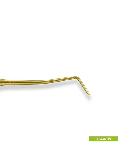 1334 TiN Удлиненная узкая гладилка с цилиндрическим штопфером Ø1.0mm. Ручка Ø6mm. Покрытие Gold