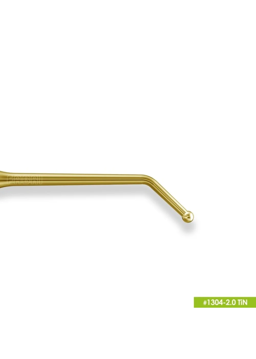 1304-2,0 TiN Удлиненная средняя гладилка с штопфером-шариком Ø2.0mm. Ручка Ø6mm. Покрытие Gold