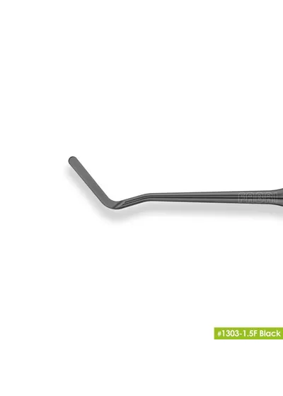 1303-1,5F Black Узкая гладилка с двухугловым штопфером-шариком Ø1.5mm. Эргономичная ручка Ø10mm. Покрытие Black